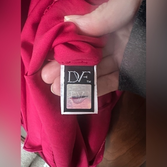 Diane von Furstenberg DVF "Morana" Raspberry Sleeveless Silk Dress Size 2 - Picture 9 of 10